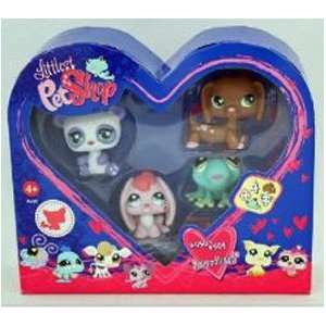 Littlest Pet Shop   Valentine Set   4 Pack mit Herz Bemalung   Dackel 