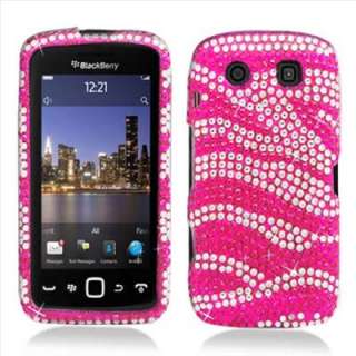 BlackBerry Torch 9850 Verizon Sprint Pink Zebra Bling Hard Case Cover 