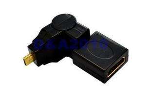 360 degree Rotating 90 angle Micro D HDMI Male to HDMI Female Adapter 