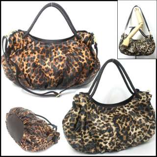 Women Shoulder HOBO Bag/Tote Handbag + Cross Strap/Leopard/132 2Color 