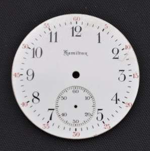   Hamilton Porcelain Pocket Watch Dial 12 Size Arabic #s 5246  