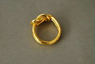 Authentic HERMES Goldtone Knot Scarf Ring  
