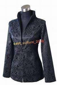 Chinese Handmade Embroidery Jacket/Coat Black WHJ 74  