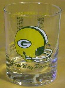 VINTAGE GREEN BAY PACKERS CHAMPIONSHIP YEARS GLASS  