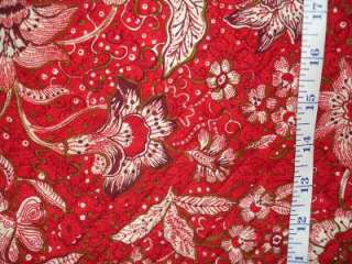 FabriQuilt Retro Red Floral Double Sided Quilted 100% Cotton Fabric 