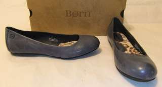 BORN Alex Blue Leather Flat Ballet Size 7 NIB $95  