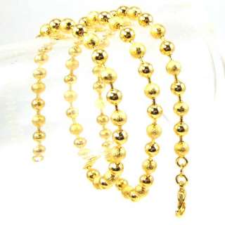 ROMANTIC BEAD 18K YELLOW GOLD GEP SOLID FILL NECKLACE  