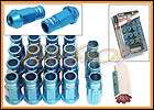   FORGED ALUMINUM LOCK LUG NUTS 12X1.25 1.25 BLUE OPEN S (Fits 360