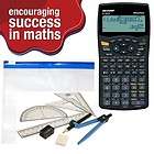 Sharp EL W531 Calculator + Helix Maths Set + Pencil Cas