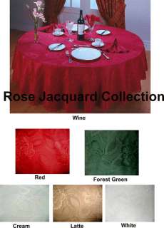 Rose Jacquard Tablecloths, Napkins, Runners & Placemats  