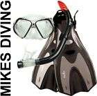 KIDS TBF FULL SET diving Mask Snorkel Fin flipper BLACK