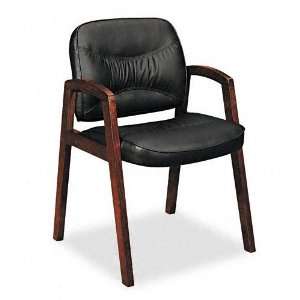  Basyx  VL800 Series Guest Chair with Wood Arms, Black 