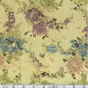  44 Wide Oriental Brocade Fabric Peony Gold By The Yard 