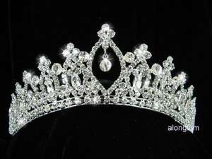 A80 Bridal Sparkling Rhinestone Crystal Crown Tiara UK  