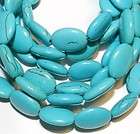 Blue Turquoise (D/S) Gemstone 12X16mm Puff Oval Beads 1