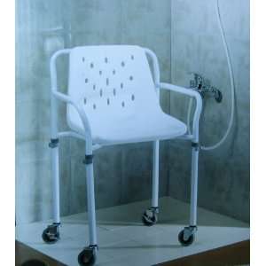 Duschstuhl Badstuhl Duschhocker fahrbar Rollen Rollstuhl  