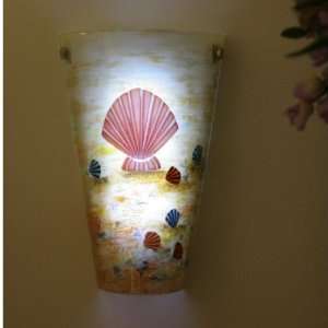 Seashells Seashore Inspired Sconce (Colored Glass) (10H x 6.5W x 2.5 