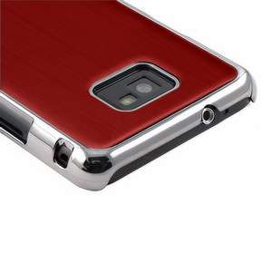   Etui Housse Rouge Aluminium pour Samsung Galaxy S2 SII i9100 + Film