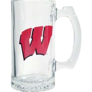  Wisconsin Badgers Beer Mug 3D Logo Glass Tankard Sports 