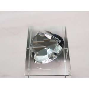 40mm Clear Crystal Heart Diamond Jewel Paperweight 