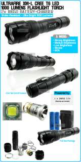 1000 Lumens CREE XM L T6 LED Flashlight Torch 502 + CH  