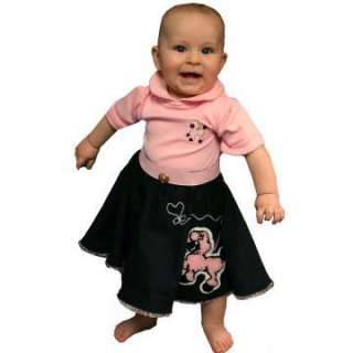 Poodle Skirt and Onesie Pink/Black Infant Costume   Includes Onesie 