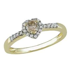  1/3 ct.t.w. Brown and White Diamond Ring in 14k Yellow 