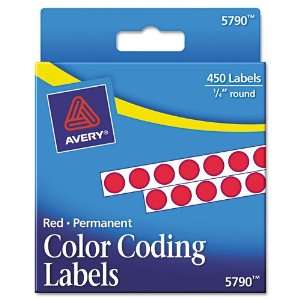 Labels, 1/4in dia, Red, 450/Pack   Sold As 1 Pack   For reliable cover 
