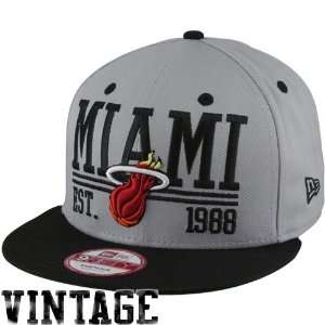  NBA New Era Miami Heat 9FIFTY Establa Snapback Hat   Gray 