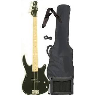   Bass Guitar Starter Beginner Pack with Amp Case Strap Black Package