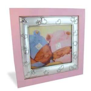  Bagutta Childs Picture Frame in White/Pink Silver and 