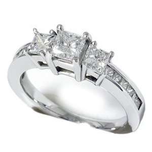  1.50CT Princess Cut Diamond White Gold Ring 14k Gold 