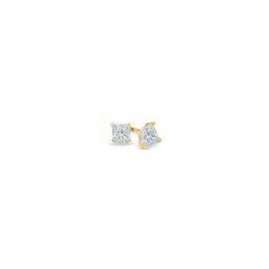  ZALES Princess Cut Diamond Solitaire Stud Earrings in 18K 