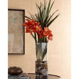  Red Orchid in Clear Vase