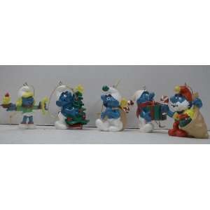    The Smurfs Set of 5 Vintage Christmas Ornaments Toys & Games