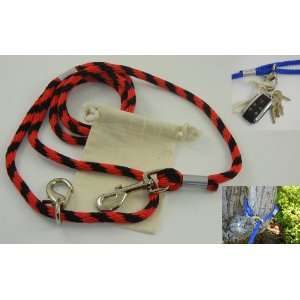 Leashinabag 3/8 Inch Rope 6 Ft. Red & Black Dog Lead Comes with a 