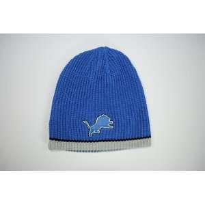  Detroit Lions Light Blue Grey Reversible Winter Hat Knit 