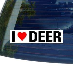  I Love Heart DEER   Window Bumper Sticker Automotive
