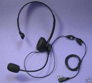 overhead ptt headset 2 pin for kenwood two way radio