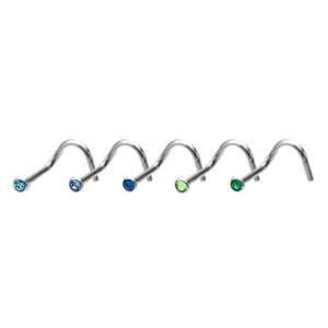   Green, Blue, lt Blue, Aqua Surgical Steel piercing rings 20g 20 gauge
