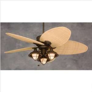 84 52 Maui Bay Ceiling Fan in Weathered Bronze with Wicker Blades (3 