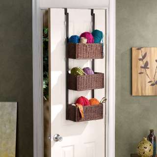 Over The Door 3 Tier Craft Storage Basket Shelf New  