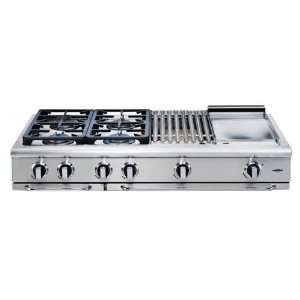   48 In. Stainless Steel Gas Range Top Cooktop   GRT486GN Appliances