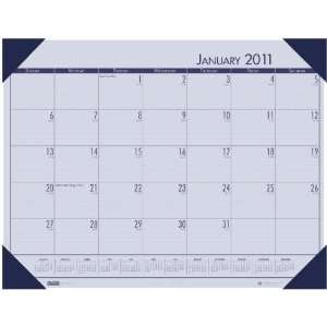 com House of Doolittle Compact EcoTone Blue Desk Pad Calendar, 18.5 x 