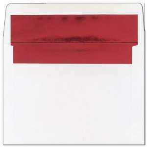  150 Red Foil Lined White A8 Envelopes 