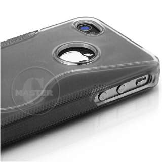 LINE CLEAR HARD CASE COVER IPHONE 4 GREY/SMOKE+SCREEN  
