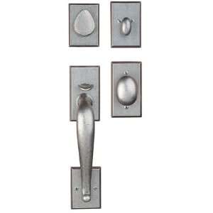   Entryset W/Rectangle No Line Plates & Oval Knob in Antique Nickel