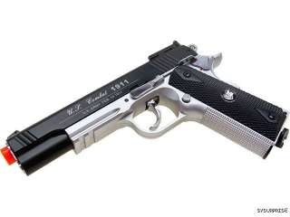 New WG Silver 500FPS METAL 1911 CO2 Airsoft Gun Pistol  