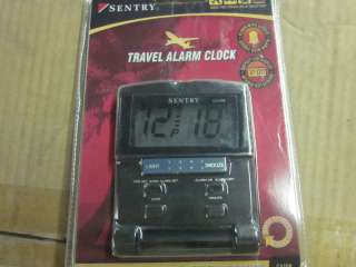 SENTRY TRAVEL ALARM CLOCK LARGE DISPLAY ALARM WITH SNOOZE STAND FOLDS 