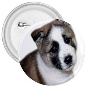 Akita Puppy Dog 3in Button E0005